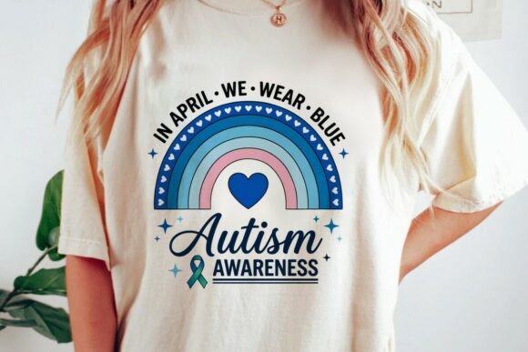Download Autism Awareness Rainbow Blue Png - Blue Collection