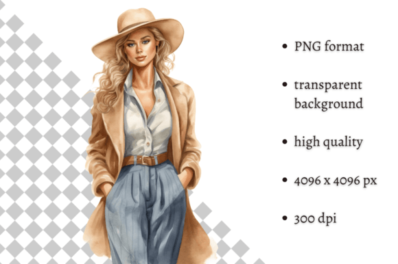 Download Fashion Girl in Beige &amp; Blue Clipart - Blue Collection