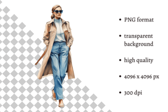 Download Fashion Girl in Beige &amp; Blue Clipart - Blue Collection