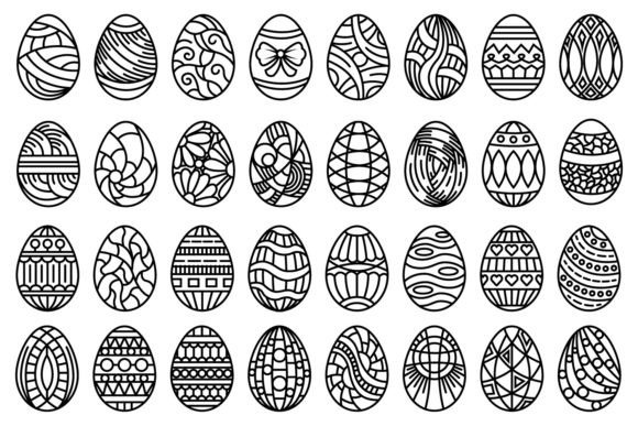 Download Patterned Egg Illustrations Set - Illustrations Collection