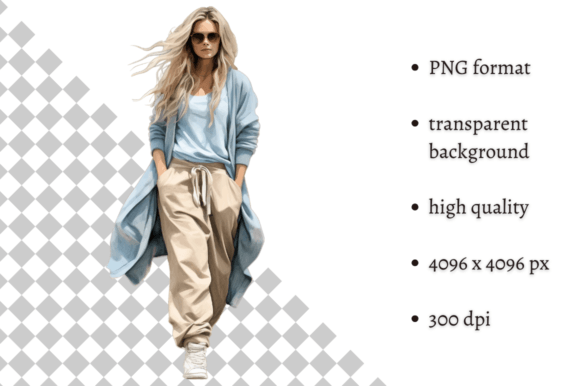Download Fashion Girl in Beige &amp; Blue Clipart - Blue Collection