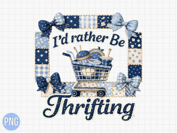 Download Id Rather Be Thrifting Blue PNG - Blue Collection