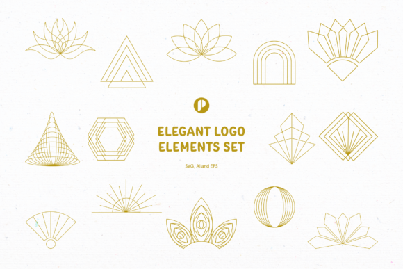 Download Gold Elegant Logo Elements Set - Element Collection