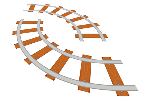 Download Railway Turn Element. Train Track Curved - Element Collection