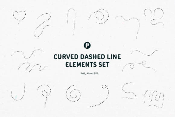 Download Curved Dashed Line Elements Set - Element Collection