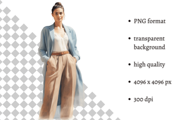 Download Fashion Girl in Beige &amp; Blue Clipart - Blue Collection